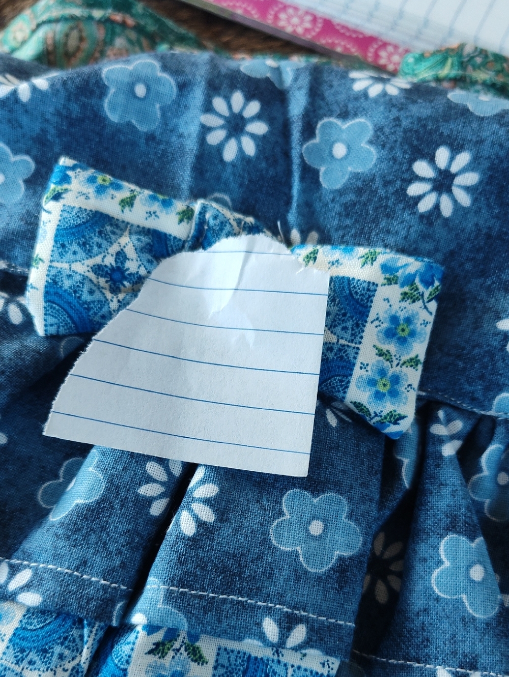 Blue Floral Ruffle Dog Dress with Bow - Picture 7 of 7